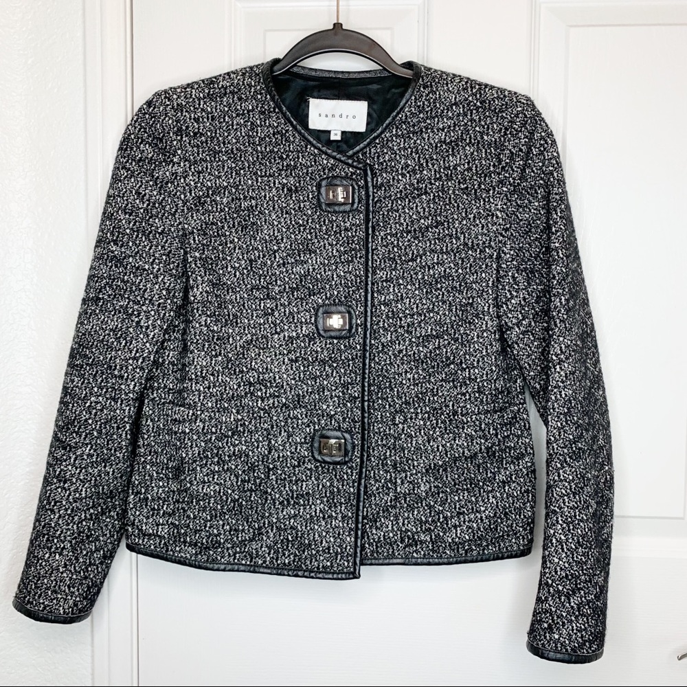 Sandro Printed Evening Jacket Size Medium - image 6